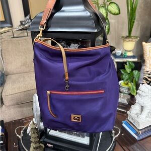 Dooney & Bourke Purple and Brown Shoulder Bag